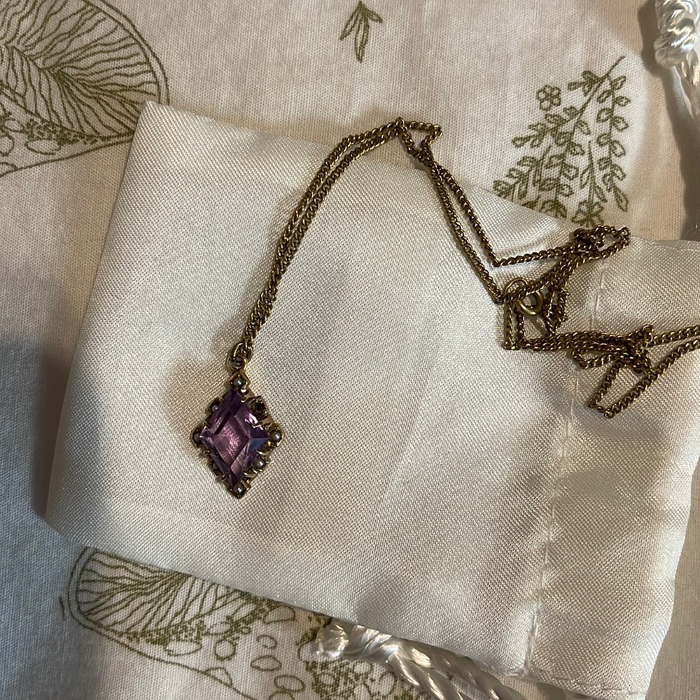 Vintage Amethyst stone necklace